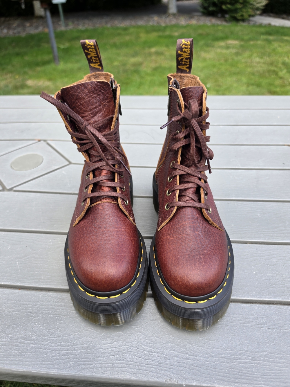 Dr. Martens Brown Leather Lace-Up Combat Boots